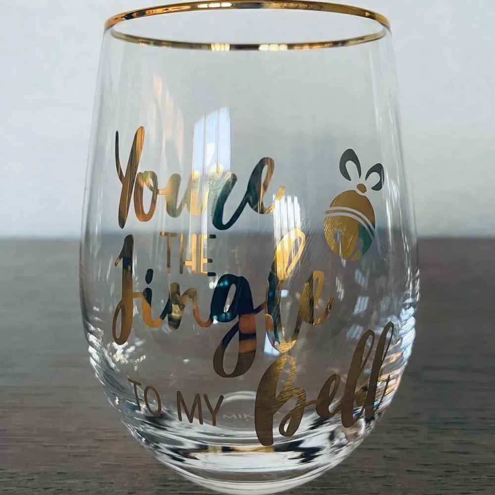 Mikasa Christmas Holiday Stemless Wine Glasses Set